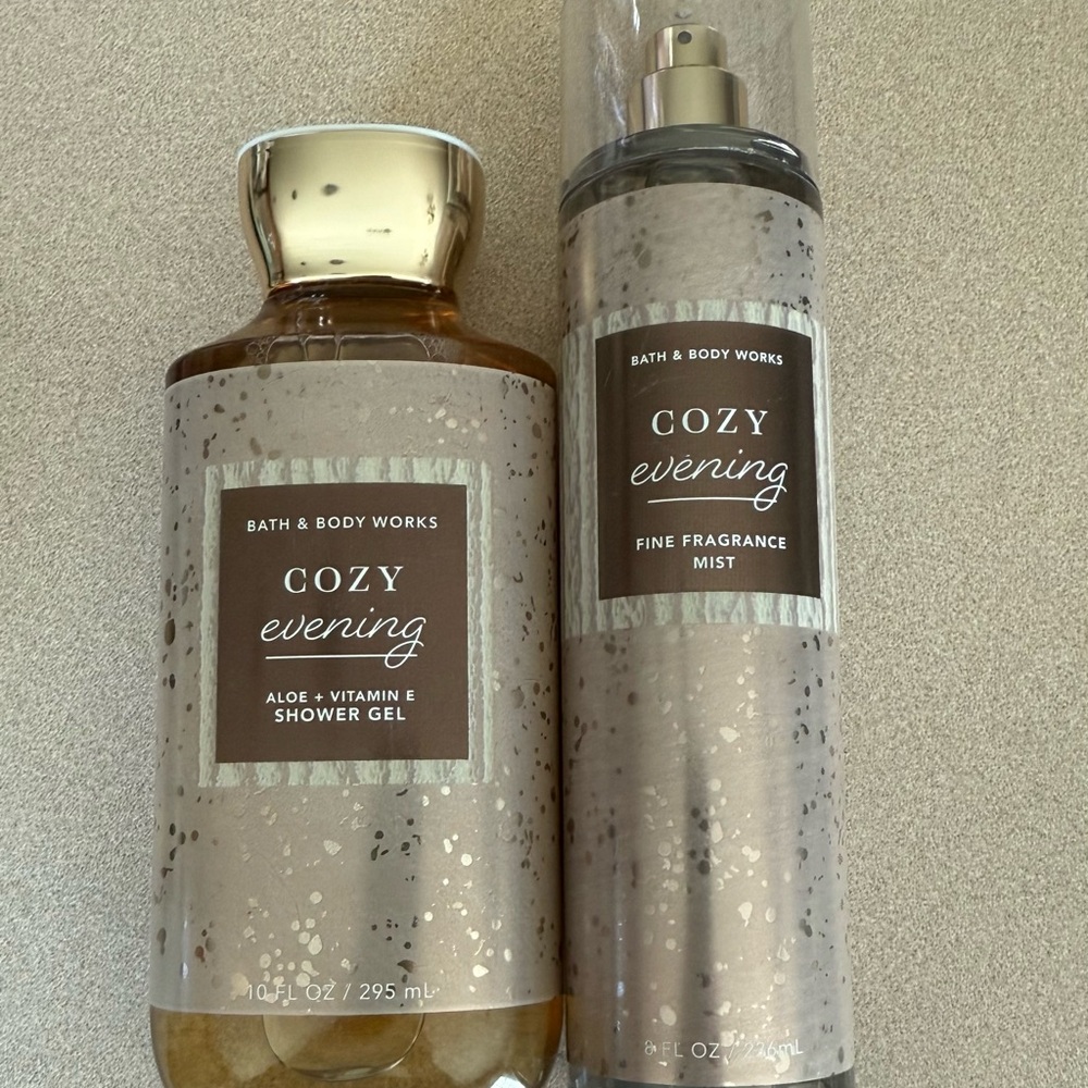 BATH & BODY WORKS “COZY EVENING” SHOWER GEL & FINE FRAGRANCE MIST LOT OF 2